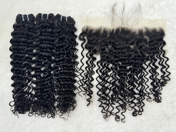 Luxury Burmese Virgin Bundle Deals+13x6 HD Lace Frontal 1B